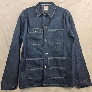 Pointer Brand Indigo Denim Raw Cone White Oak Chore‎ Coat Mens Small  Tall USA